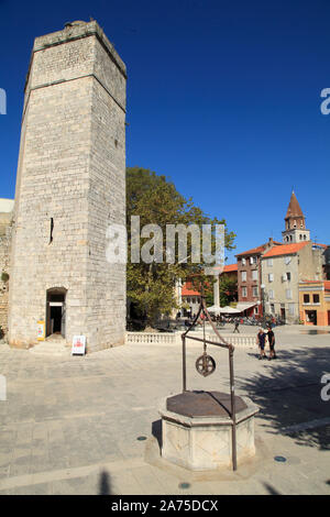 Croazia, Zadar, capitano della torre, quadrato di 5 pozzetti, Foto Stock