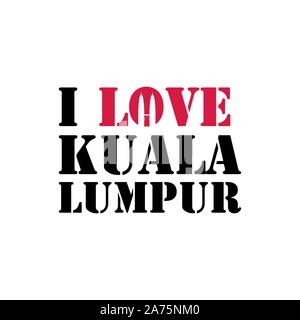 KL disegnati a mano caratteri vettoriali e Petronas Tower. La calligrafia moderna scritta della spazzola. KL lettering di inchiostro. Elemento di design per le carte di pagamento, banner, volantini, KL Illustrazione Vettoriale