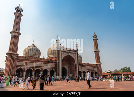 Delhi/ India - Ottobre 11,2019. La Masjid e Jahan Numa, comunemente noto come il Jama Masjid di Delhi, è una delle più grandi moschee in India. Foto Stock