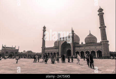 Delhi/ India - Ottobre 11,2019. La Masjid e Jahan Numa, comunemente noto come il Jama Masjid di Delhi, è una delle più grandi moschee in India. Foto Stock