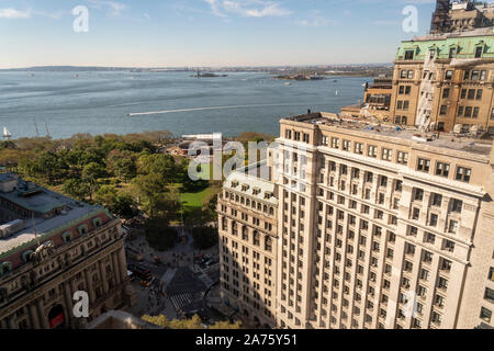 La vista del porto nella parte inferiore di Manhattan a New York Sabato, 19 ottobre 2019. (© Richard B. Levine) Foto Stock