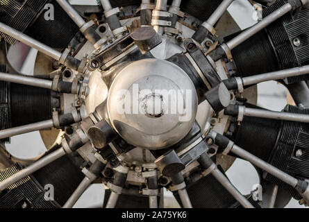 Abstract tecnico industriale frammento di sfondo di un aereo motore diesel closeup dettaglio Foto Stock