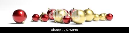 Le palle di Natale sfondo rendering 3D Foto Stock