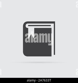 Icona a forma di libro in stile piatto isolato su sfondo grigio. Per il vostro design, logo. Illustrazione Vettoriale. Illustrazione Vettoriale