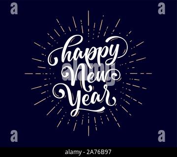 Felice Anno Nuovo. Caratteri del testo per Felice Anno Nuovo Illustrazione Vettoriale