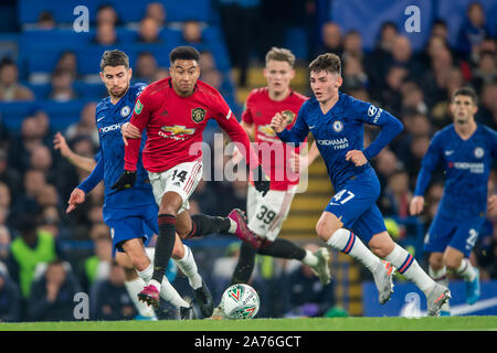 Londra, Regno Unito. 30 ott 2019. Jesse Lingard del Manchester United durante l EFL Carabao Cup Round di 16 match tra Chelsea e Manchester United a Stamford Bridge, Londra, Inghilterra. Foto di Salvio Calabrese. Solo uso editoriale, è richiesta una licenza per uso commerciale. Nessun uso in scommesse, giochi o un singolo giocatore/club/league pubblicazioni. Credit: UK Sports Pics Ltd/Alamy Live News Foto Stock