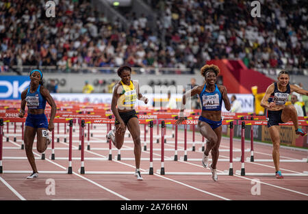 DOHA - QATAR OTT 6: Kendra Harrison (USA) Danielle Williams (Giamaica), Nia Ali (USA) e Andrea Carolina Vargas del Costa Rica a competere in donne Foto Stock