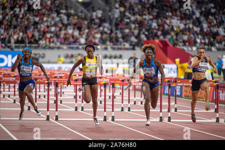 DOHA - QATAR OTT 6: Kendra Harrison (USA) Danielle Williams (Giamaica), Nia Ali (USA) e Andrea Carolina Vargas del Costa Rica a competere in donne Foto Stock