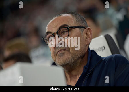 Lo Stadio Allianz, Torino, Italia. 30 ott 2019. Serie a calcio, juventus contro Genova; Maurizio Sarri, il pullman della Juventus - Editoriale usare carte di credito: Azione Plus sport/Alamy Live News Foto Stock