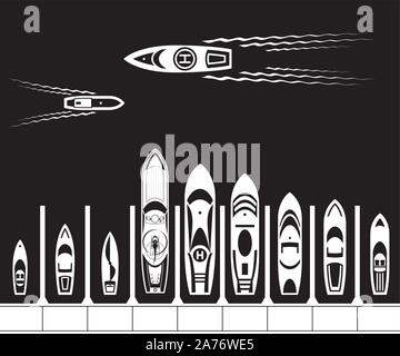 Yacht dock dal di sopra - illustrazione vettoriale Illustrazione Vettoriale