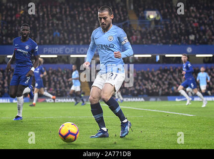 Londra, Inghilterra - 8 dicembre 2018: David Silva della città nella foto durante il 2018/19 Premier League tra Chelsea FC e Manchester City a Stamford Bridge. Foto Stock