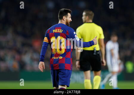 Barcellona, Spagna. 29 ott 2019. Lionel Messi (Barcellona) Calcio/Calcetto : spagnolo "La Liga Santander' match tra FC Barcelona 5-1 Real Valladolid CF allo stadio Camp Nou a Barcellona Spagna . Credito: Mutsu Kawamori/AFLO/Alamy Live News Foto Stock