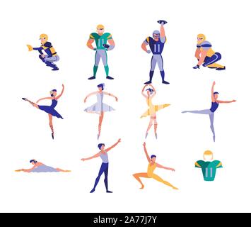 Sport icona set pack, alta qualità varietà simboli illustrazione vettoriale Illustrazione Vettoriale