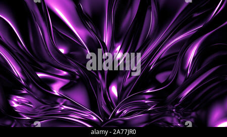 Elegante elegante nero, sfondo viola. 3d'illustrazione, rendering 3d. Foto Stock