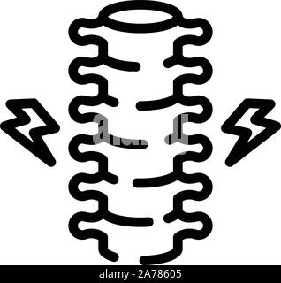 Colonna vertebrale sana icona, stile contorno Illustrazione Vettoriale