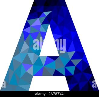 Lettera blu un basso poli vettore. Lettera di un disegno per la società o un logo di prodotto e scoprite Illustrazione Vettoriale