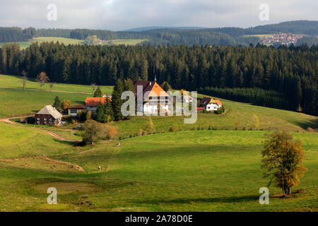 Unterfallengrundhof, casa nella Foresta nera, SWR serie televisiva Die bacchette, vicino a Gütenbach, Foresta Nera, Baden-Württemberg, Germania Foto Stock