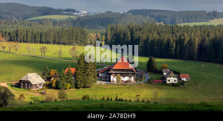 Unterfallengrundhof, casa nella Foresta nera, SWR serie televisiva Die bacchette, vicino a Gütenbach, Foresta Nera, Baden-Württemberg, Germania Foto Stock