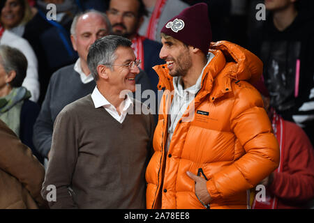 Herbert HAINER con Javi (Javier) MARTINEZ (FC Bayern Monaco di Baviera), Eurolega di Basket/Bayern Munich-Real Madrid 95-86, su 30.10.2019, AUDIDOM E. | Utilizzo di tutto il mondo Foto Stock