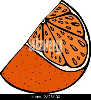 Illustrazione Handdrawn con frutta arancione, illustrazione vettoriale Illustrazione Vettoriale