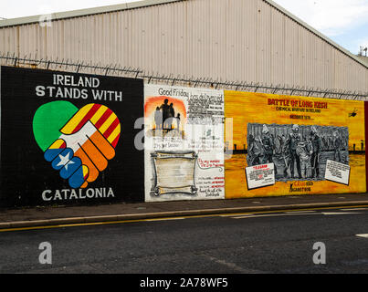 Murales politici a Belfast, Irlanda del Nord, Regno Unito Foto Stock