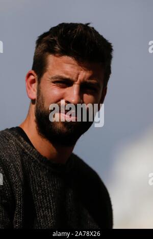 Madrid, Spagna. 31 ott 2019. FC Barcelona calciatore Gerard Pique in caso 'una Coppa Davis arrivate riciclaggio" a Madrid, giovedì 31 ottobre 2019 Credit: CORDON PREMERE/Alamy Live News Foto Stock