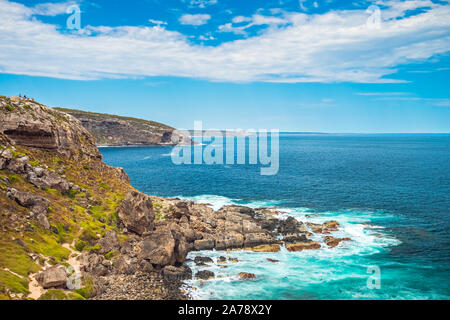 Kangaroo Island linea costiera vista da pelliccia sigillo Lookout, Sud Australia Foto Stock