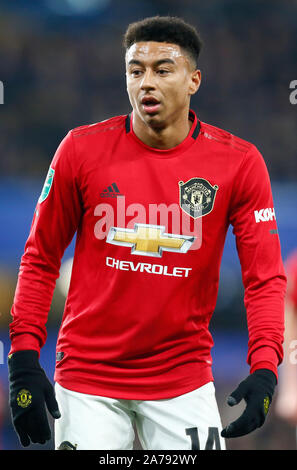 Londra, Regno Unito. Il 30 ottobre il Manchester United Jesse Lingard durante la Coppa Carabao quarto round tra Chelsea e Manchester United presso la Stanford Foto Stock