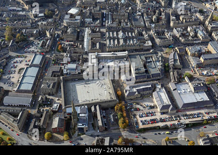 Vista aerea di Halifax Town Center, West Yorkshire, Regno Unito Foto Stock