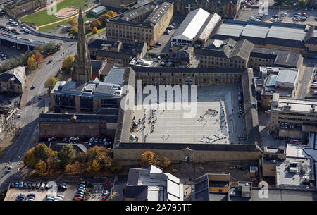 Vista aerea del pezzo Hall Halifax, West Yorkshire, Regno Unito Foto Stock