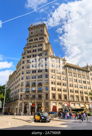 Edifici Generali, Gruppo Generali edificio esterno anteriore, Paseo de Gracia, Barcellona, Spagna Foto Stock