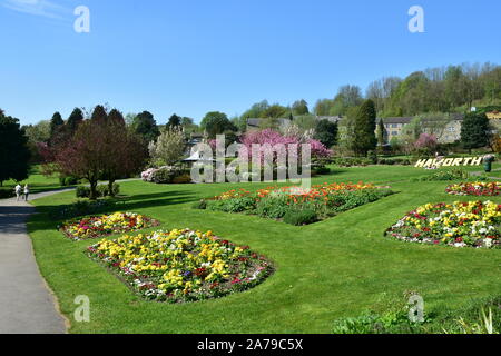 Central Park, Haworth in tarda primavera, Bronte Country Foto Stock