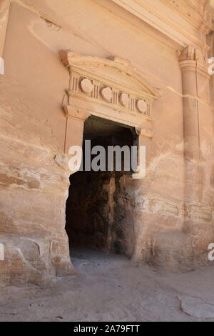 Antica città di Little Petra in Giordania Foto Stock