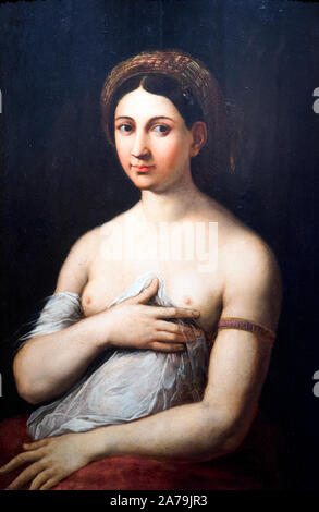 Copia dopo La Fornarina di Raffaello Sanzio (1483 - 1520) olio su legno 1518-1520 85 cm x 60 cm Foto Stock