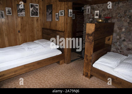 Camera in Chimborazo Lodge at 3970 m ai piedi del Vulcano Chimborazo in Ecuador. Foto Stock
