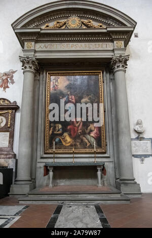 Firenze, Toscana/Italia - 19 Ottobre : Andrea del Minga dipinto della preghiera di Cristo nel giardino del Getsemani nella chiesa di Santa Croce a Firenze il 19 ottobre 2019 Foto Stock