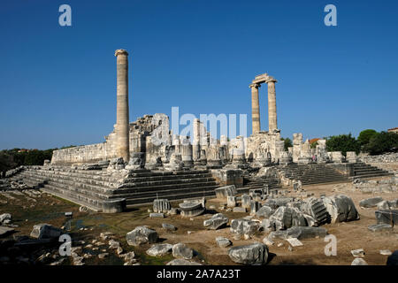 Nei tempi antichi, Didyma era famoso come il luogo in cui un colossale tempio di Apollo si fermò e la Oracle ha rivelato il futuro. Foto Stock