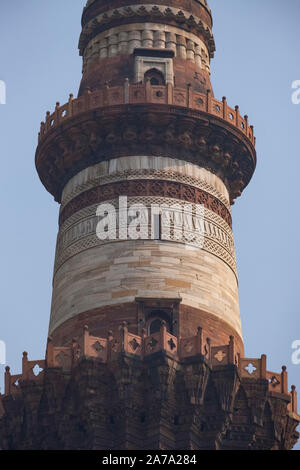 Close up di Qutub Minar Foto Stock