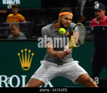 Parigi, Francia. 31 ott 2019. Parigi Parigi Rolex Masters Jan-Lennard Struff (GER) v Tsonga Jo-Wilfried (FRA) Foto Anne Parker International Sports Fotos Ltd/Alamy Live News Foto Stock