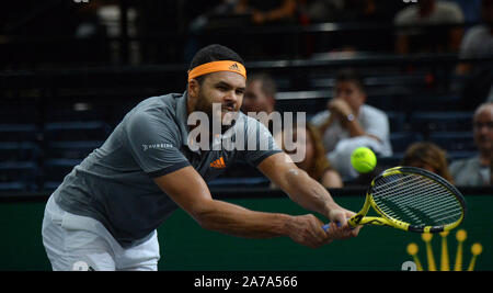 Parigi, Francia. 31 ott 2019. Parigi Parigi Rolex Masters Jan-Lennard Struff (GER) v Tsonga Jo-Wilfried (FRA) Foto Anne Parker International Sports Fotos Ltd/Alamy Live News Foto Stock