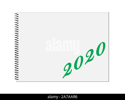 Il calendario 2020, isolata, sfondo bianco, 3d illustrazione Foto Stock