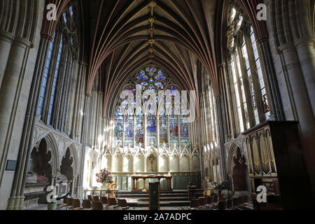 La bella Signora cappella nella storica Cattedrale Chiesa di San Pietro in Exeter Devon, Regno Unito Foto Stock