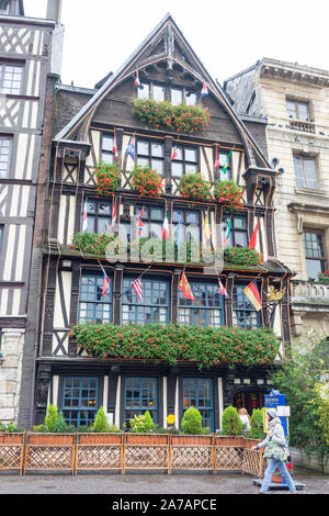 La Couronne Ristorante, Place du Vieux Marché, Rouen, Normandia, Francia Foto Stock