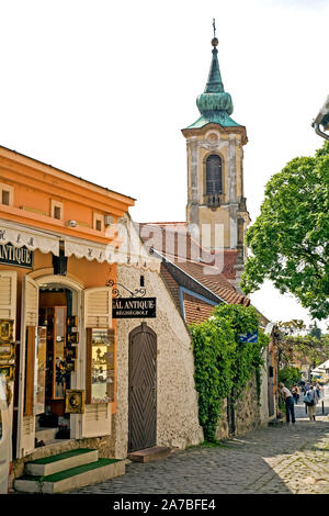 Strada di ciottoli in Szentendre vicino a Budapest. Foto Stock