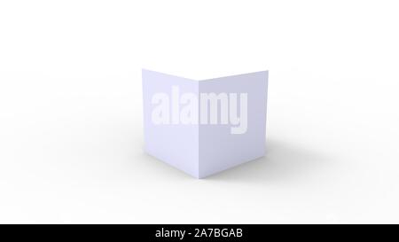 3D rendering di una scatola cubo square isolato in un bianco studio ambiente Foto Stock