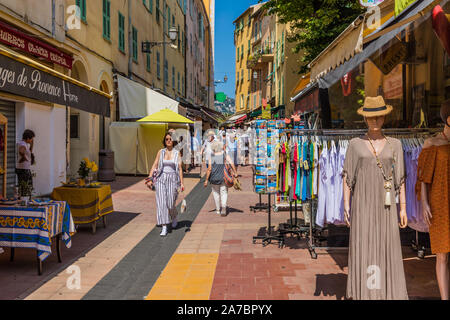 Una vista in Menton in Francia Foto Stock