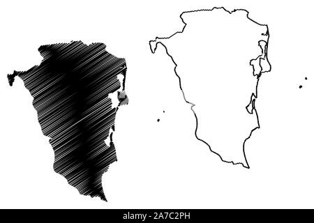 A sud la costa dei Caraibi Regione autonoma (Repubblica di Nicaragua, dipartimenti del Nicaragua) mappa illustrazione vettoriale, scribble schizzo RACCS, CCR o rasa Illustrazione Vettoriale