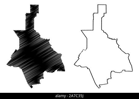 Glendale City (Stati Uniti città, Stati Uniti d'America, usa city) mappa illustrazione vettoriale, scribble schizzo Glendale mappa Illustrazione Vettoriale