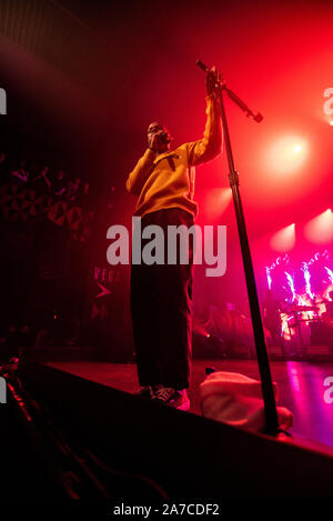 Copenhagen, Danimarca. 31st, ottobre 2019. Il canadese del cantante, compositore e musicista Daniel Cesare esegue un concerto dal vivo a VEGA in Copenhagen. (Photo credit: Gonzales foto - Joe Miller). Foto Stock