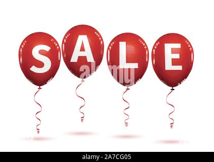 Venerdì nero vendita scritte in oro. Shopping natalizio. Sfondo rosso. Illustrazione Vettoriale. Palloncini neri. Illustrazione Vettoriale